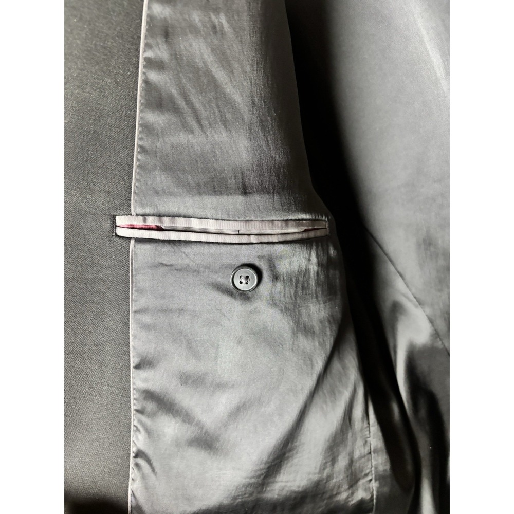 Van Heusen Flex Mens 42R Blazer Jacket Black Slim Fit Sport Coat Stretch Casual - Picture 6 of 10